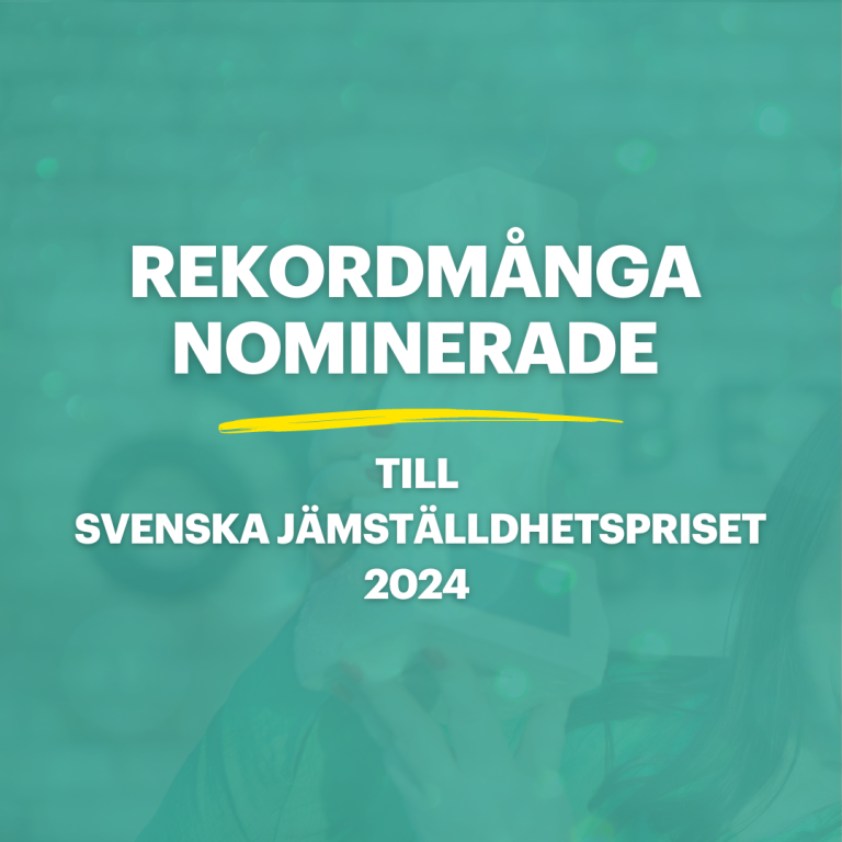 Rekordmånga nominerade till Svenska Jämställdhetspriset 2024